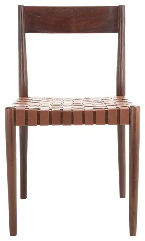 Frank Leather Dining Chair set of 2 Cognac / Brown