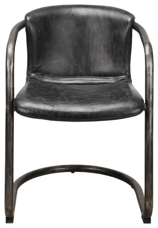 Freeman Dining Chair Onyx Black Leather, Set of 2