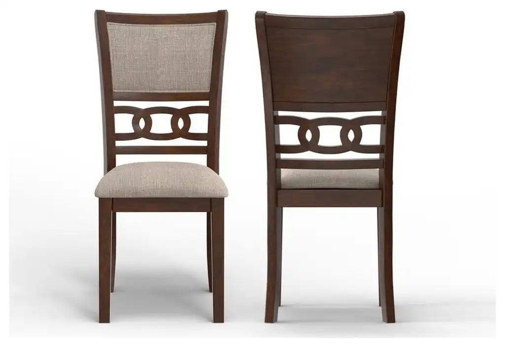 Furniture Gia Solid Wood Dining Chairs in Cherry Brown (Set of 2)