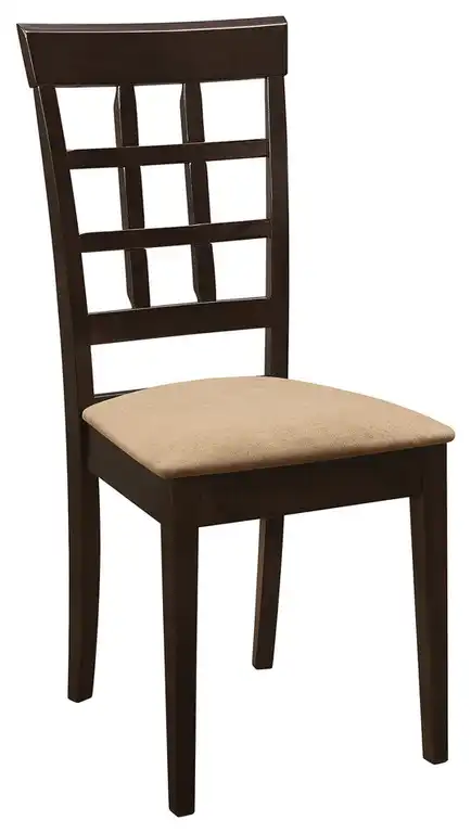Gabriel Lattice Back Side Chairs Cappuccino and Tan, Set of 2