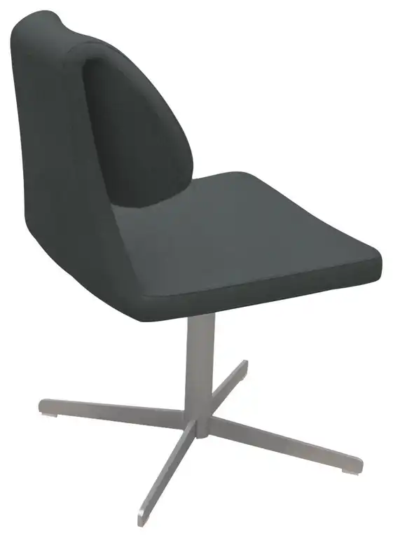 Gakko 4 Star Dining Chair, Matte Brushed Nickel Base, Dark Gray Camira Wool