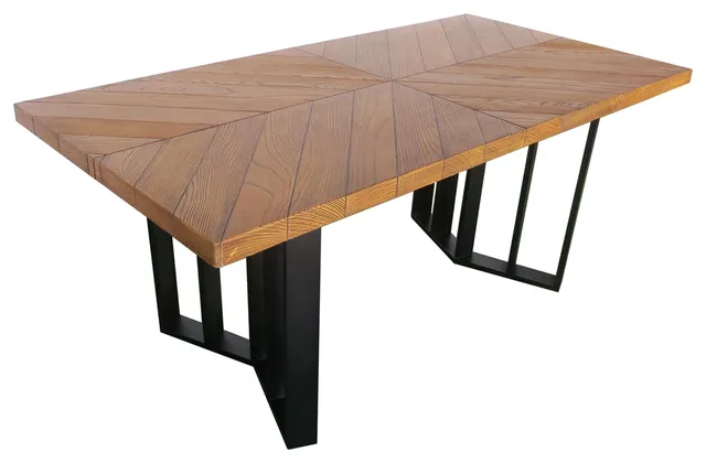 GDF Studio Santa Rosa Indoor Farmhouse Light Weight Concrete Dining Table, Textured Brown