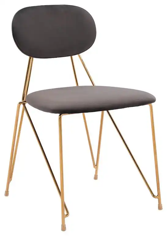 Georges Dining Chair, Set of 2, Gray/Gold
