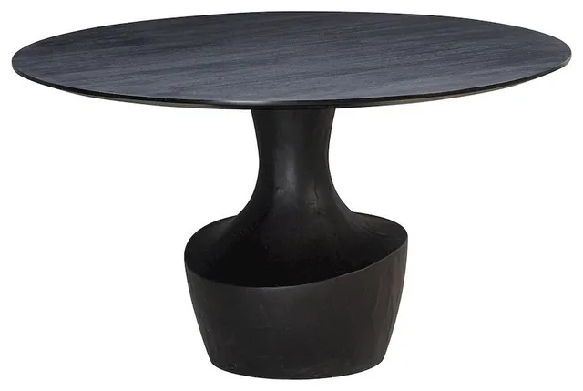 Gevra Black Acacia/Faux Plaster Dining Table