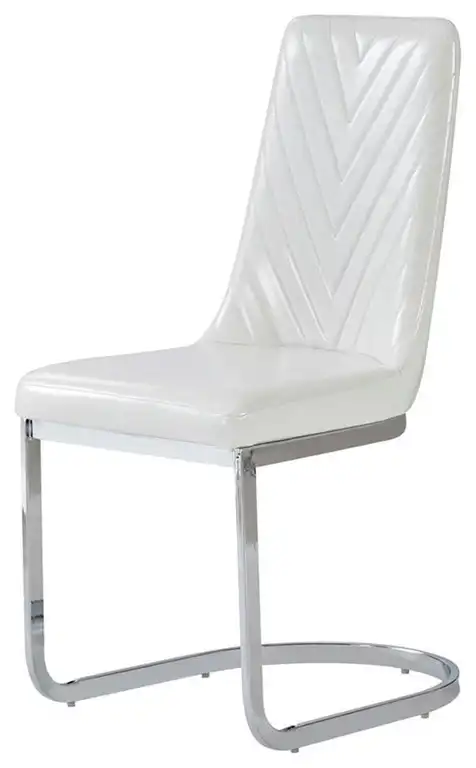 Global Furniture USA 20" Faux Leather and Metal Dining Chair in White