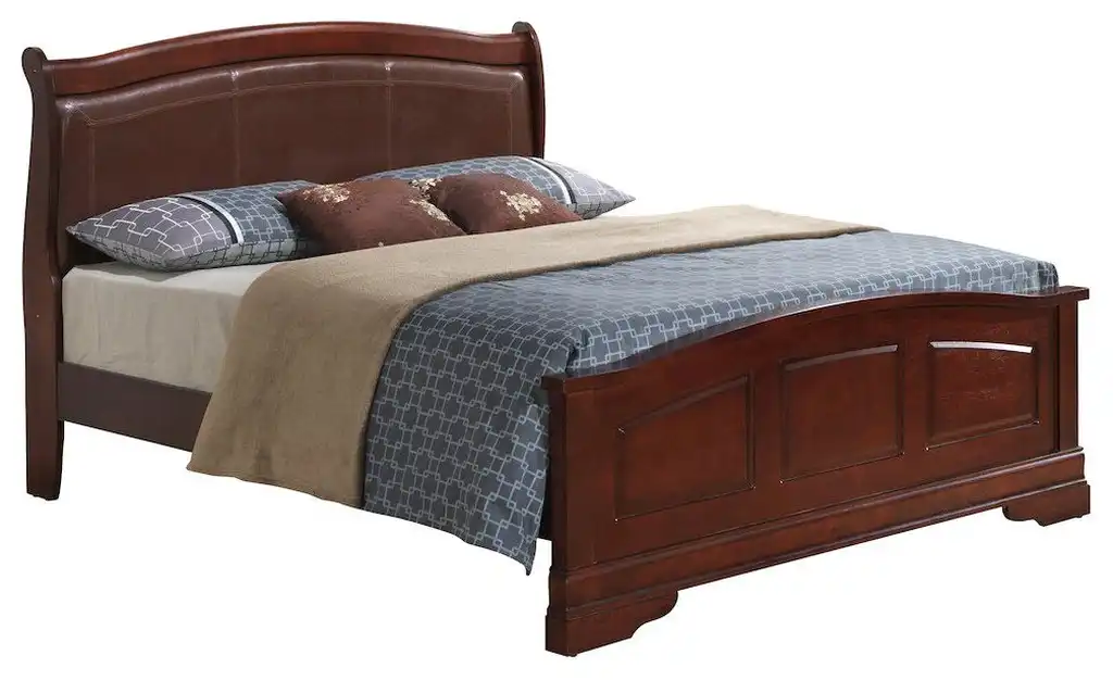 Glory Furniture Louis Phillipe Queen Bed in Cherry Color