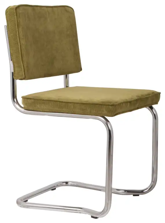 Green Rib Upholstered Dining Chairs (2) | Zuiver Ridge Kink