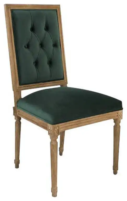 Green Velvet Louis Side Chair