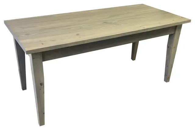 Grey Farmhouse Table With Tapered Legs, 36"