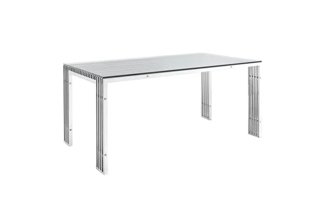 Gridiron Stainless Steel Rectangle Dining Table EEI-1434-SLV