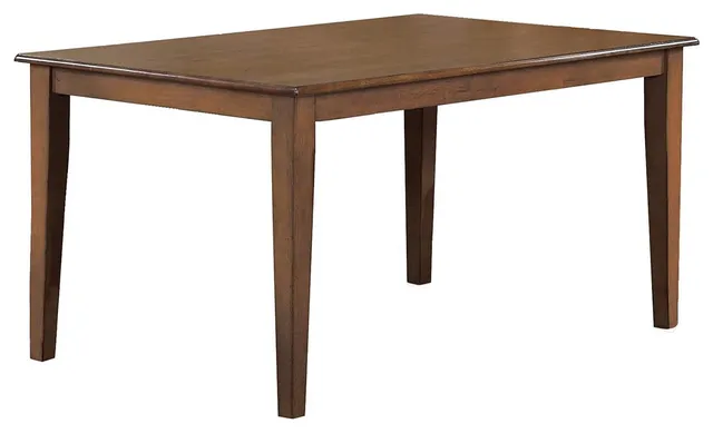 Handcrafted Amish Dining Table with Distressed Brown Finish and Tapered Legs