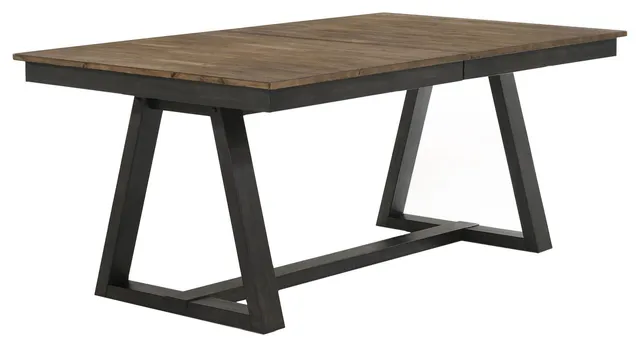 Harper Trestle Table, Brushed Brown and Pecan