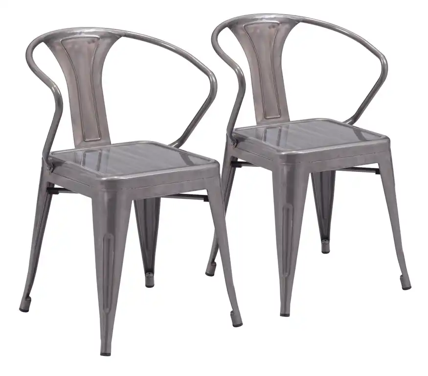 Helix Dining Chair, Set of 2 Gunmetal