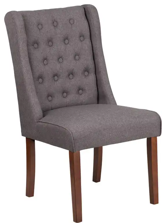 HERCULES Preston Series Gray Fabric Tufted Parsons Chair