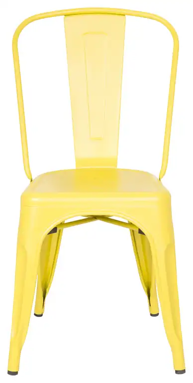 Highland Commercial Grade Metal Dining Chair, Frosted Lemon (Set of 4)