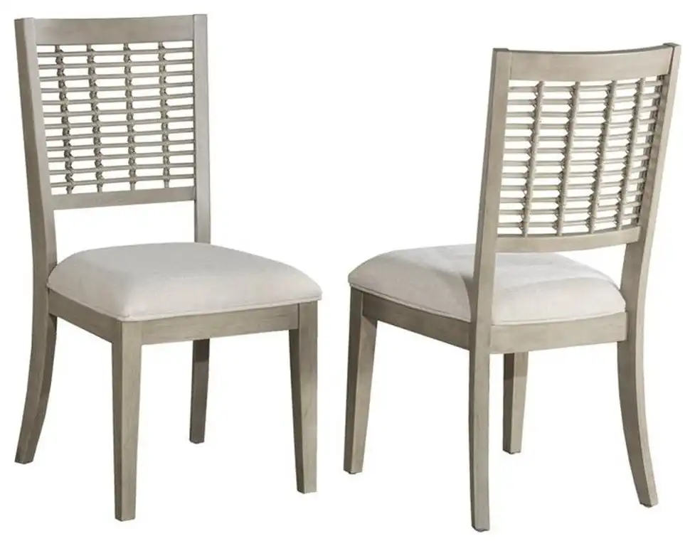 Hillsdale Ocala 19" Coastal Wood/Fabric Dining Chair in Gray