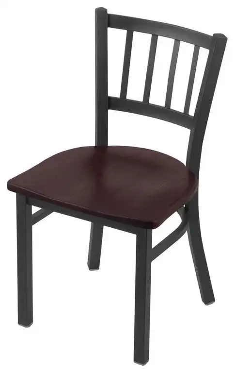 Holland 18" 610 Contessa Stationary Chair - Pewter/Dark Cherry Oak