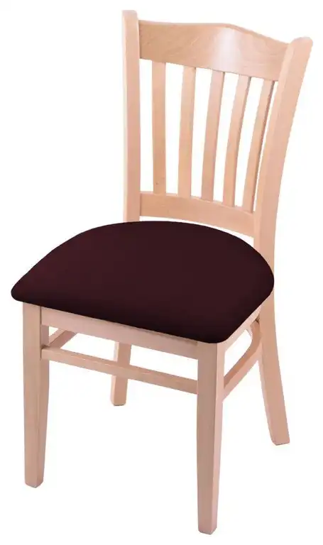 Holland 3120 18" Chair in Natural Finish/Canter Bordeaux Seat