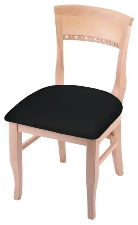 Holland 3160 18" Chair in Natural Finish/Black Vinyl Seat