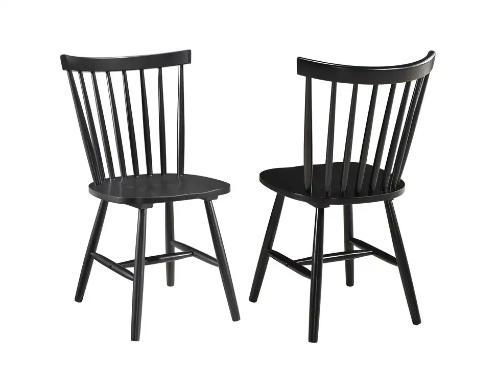 Hollyoak Windsor Wood Dining Side Chair Black, Set of 2