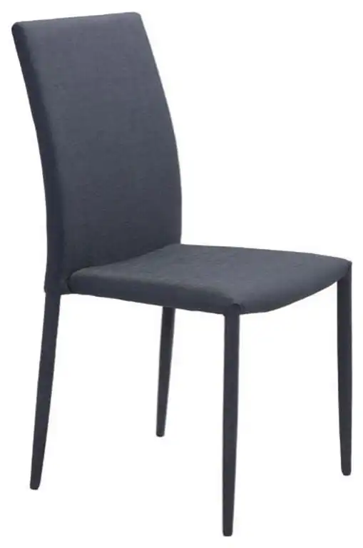 HomeRoots 16.9" X 21.7" X 35" Set of 4 Black Polyblend Steel Dining Chair