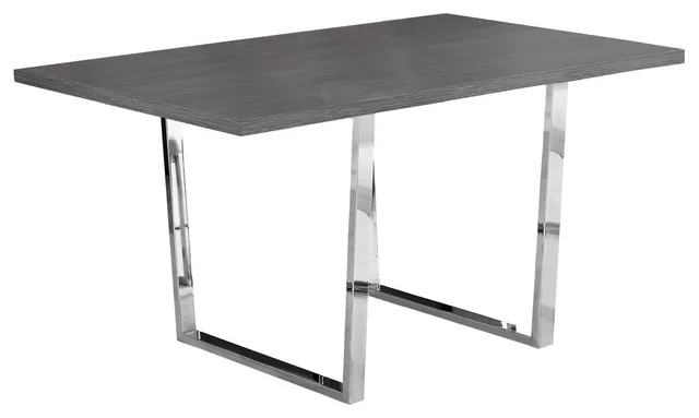 HomeRoots 35.5" x 59" x 30.25" Grey Particle Board Metal Dining Table