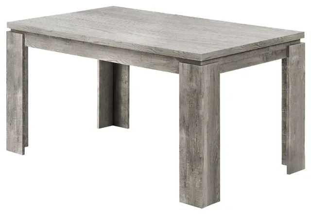 HomeRoots 35.5" x 59" x 30.5" Grey Reclaimed Wood Look Dining Table