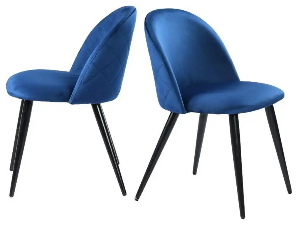 Homycasa 30.5"H Moderm Velvet Dining Chair in Blue (Set of 2)
