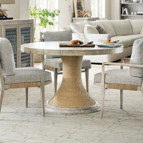 Hooker Furniture 1672-75203 Amani 48" Round Coastal Contemporary - Buff Almond