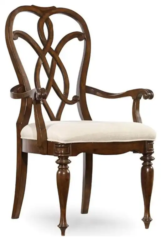 Hooker Furniture Leesburg Splatback Dining Arm Chair in Mahogany