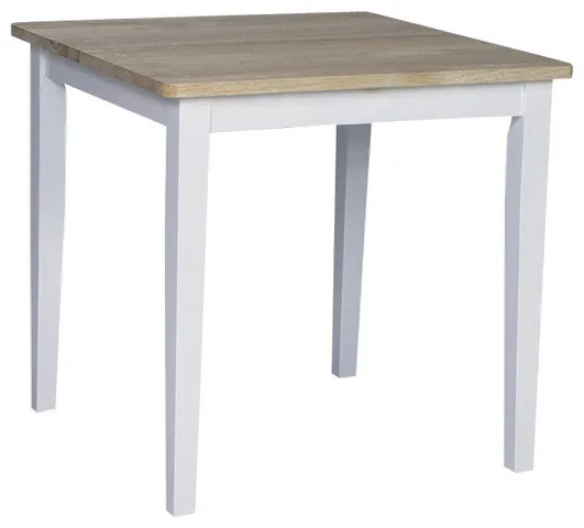 International Concepts Square Casual Dining Table in White and Natural Finish