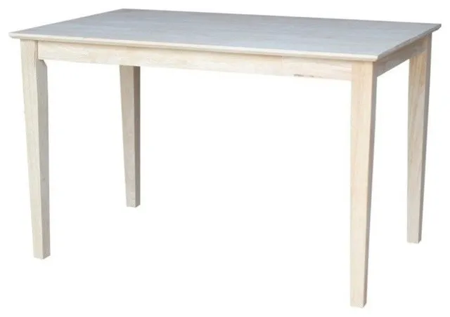 International Concepts Unfinished 30" Solid Dining Table with Shaker Legs