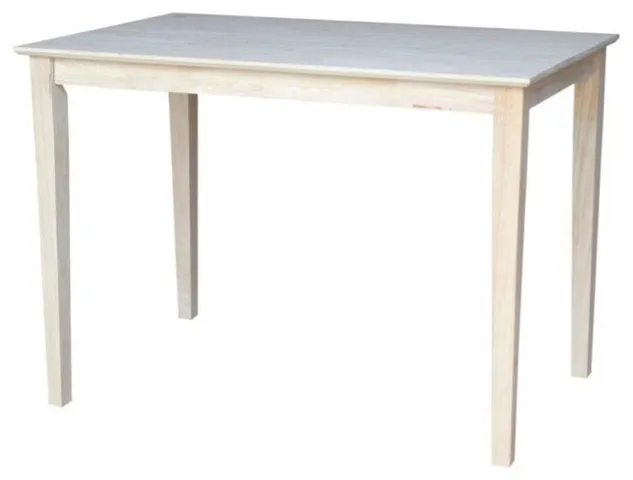 International Concepts Unfinished 36" Solid Dining Table with Shaker Legs