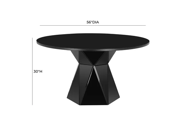 Iris Black Glass Dining Table
