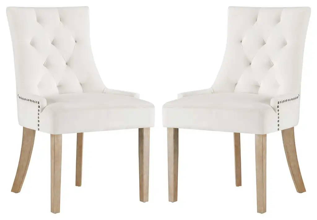Ivory Pose Dining Chair Performance Velvet Set of 2