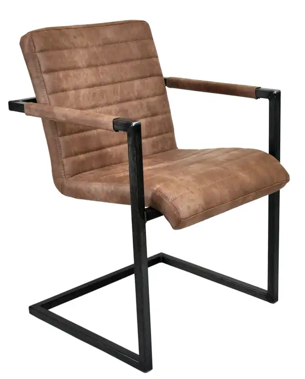JAMILA Leather Chair, Beige