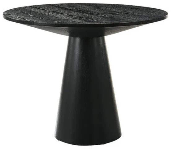 Jasper 47" Round Ebony Black Counter Height Table With Pedestal Base