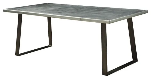 Kaylia Dining Table, Aluminum & Gunmetal Finish