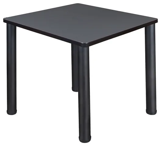 Kee 30" Square Breakroom Table, Gray/ Black