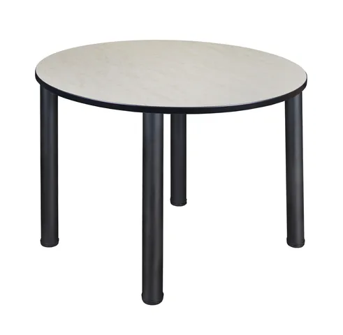Kee 48" Round Breakroom Table- Maple/ Black