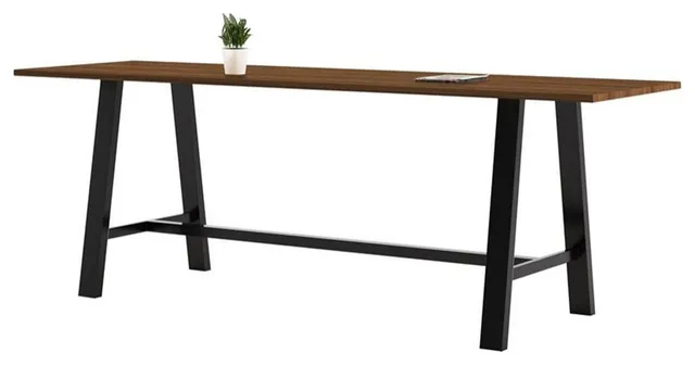 KFI Midtown 3' x 10' Wood Top Bar Height Conference Table in Walnut