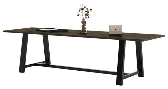 KFI Midtown 3' x 10' Wood Top Standard Height Conference Table in Barnwood
