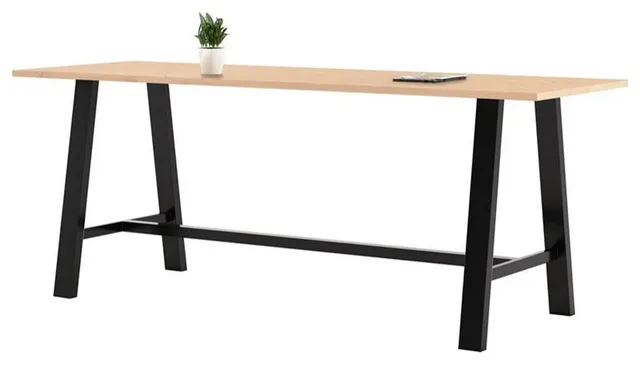 KFI Midtown 3' x 9' Wood Top Bar Height Conference Table in Maple