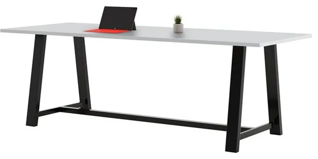 KFI Midtown 3' x 9' Wood Top Counter Height Conference Table in Fashion Gray