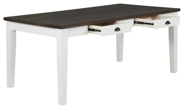 Kingman 72" 4-drawer Dining Table Distressed White