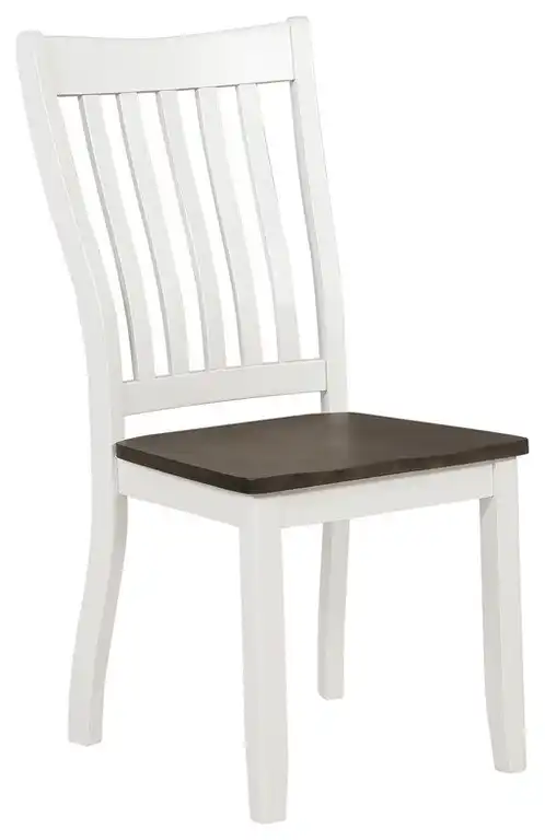 Kingman Slat Back Dining Chairs Espresso and White, Set of 2