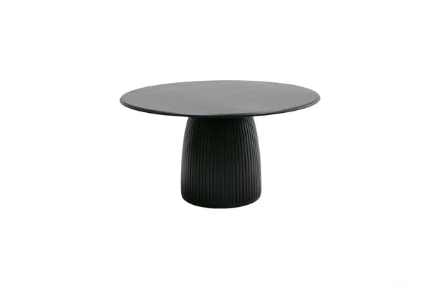 Lander Modern Mid Century Black Oak Round Dining Table