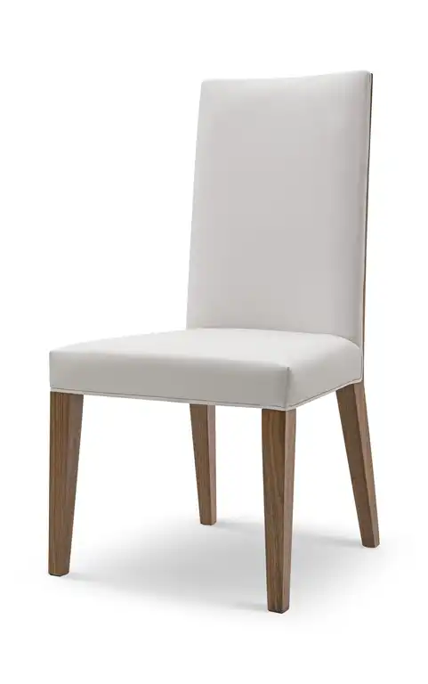Lauren Dining Chair, Walnut With Cream Leather