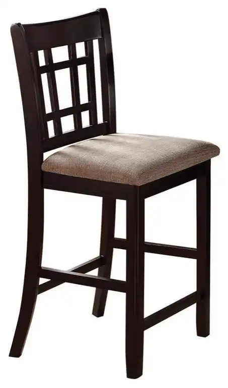 Lavon Lattice Back Counter Stools Tan and Espresso (Set of 2)