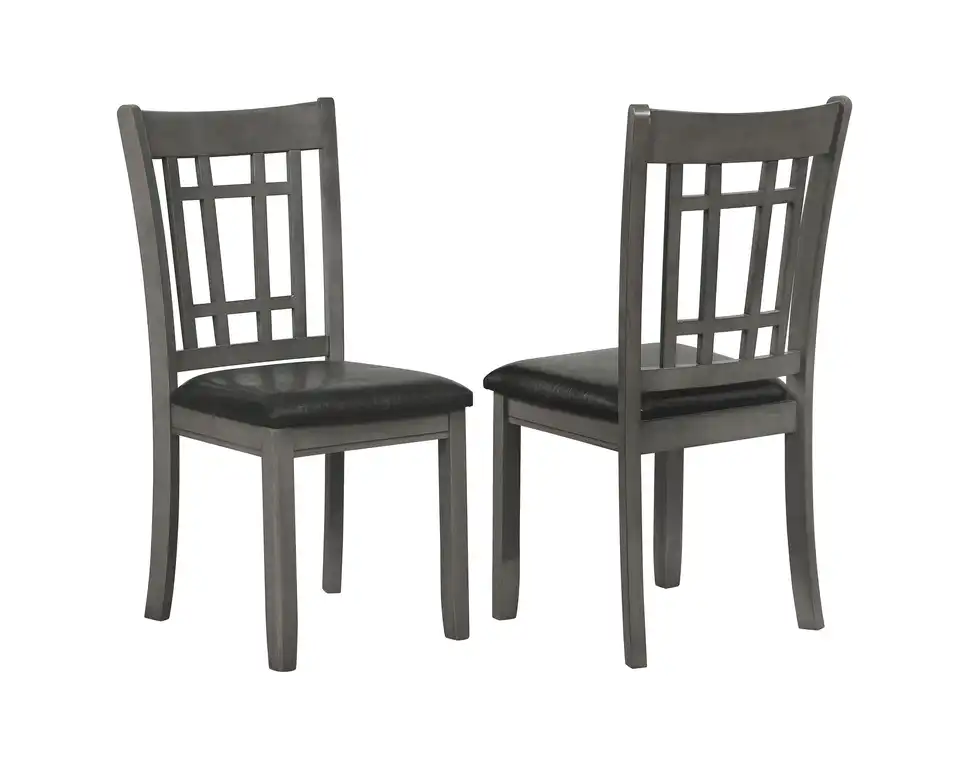 Lavon Padded Dining Side Chairs Medium Grey and Black, Set of 2